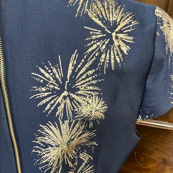 Ted Baker London Blue and Gold Midi Dress - Picture 5 of 7